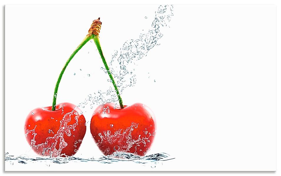 Artland Küchenrückwand "Kirschen mit Spritzwasser", (1 tlg.), Alu Spritzsch günstig online kaufen