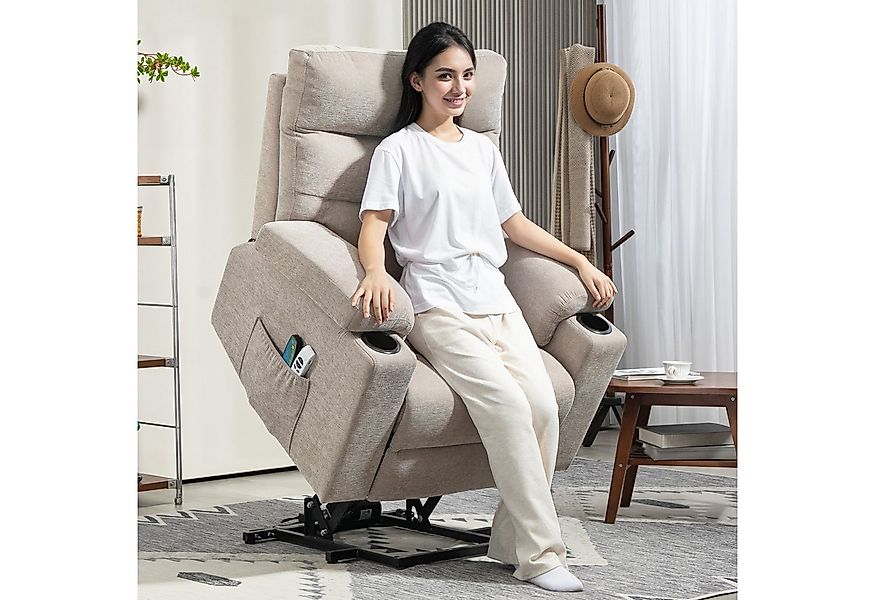 HOMCOM Massagesessel Aufstehsessel mit 8 Vibrationsmassagepunkte (Elektrisc günstig online kaufen