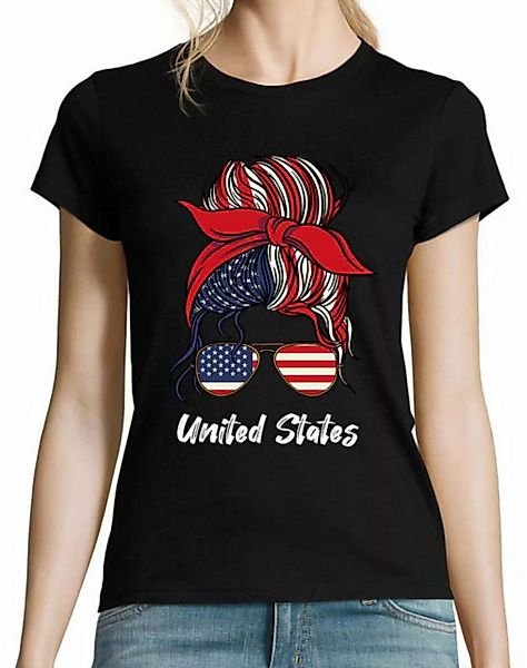 Youth Designz Print-Shirt USA Flagge Damen T-Shirt mit lustigen Logo für Da günstig online kaufen