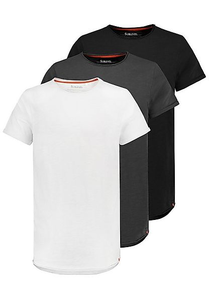 SUBLEVEL T-Shirt Kurzarm Rundhals 3er Pack (3-tlg) 3er Pack Basic T-Shirt günstig online kaufen
