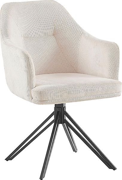Home affaire Esszimmerstuhl "Alaro", 2 St., Cord, mit Drehfunktion, Armlehn günstig online kaufen