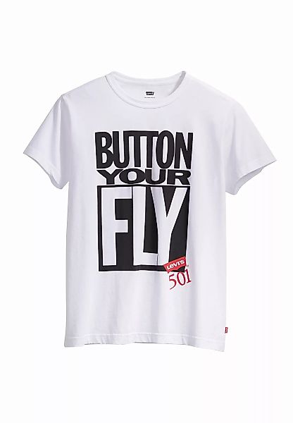 Levi´s Herren T-Shirt BUTTON YOUR FLY GRAPHIC TEE 55726-0001 Weiß günstig online kaufen