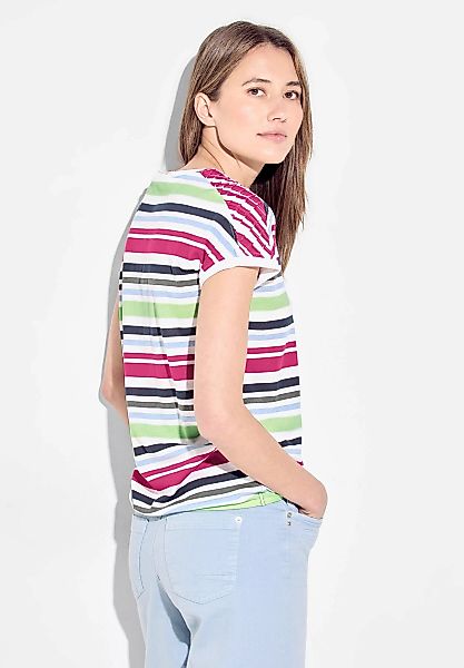 Cecil T-Shirt mit mehrfarbigen Streifen günstig online kaufen