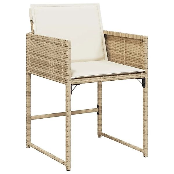 vidaXL Gartenstühle mit Kissen 4 Stk Beige Poly Rattan 365004 günstig online kaufen