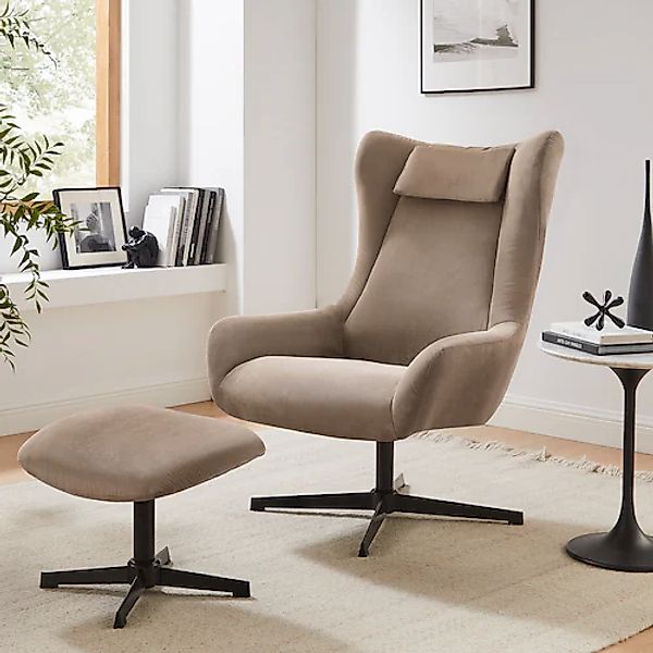 SalesFever Sessel »Savannah Bequemer Sessel« Set, 2 Stk. tlg. mit Drehfunkt günstig online kaufen
