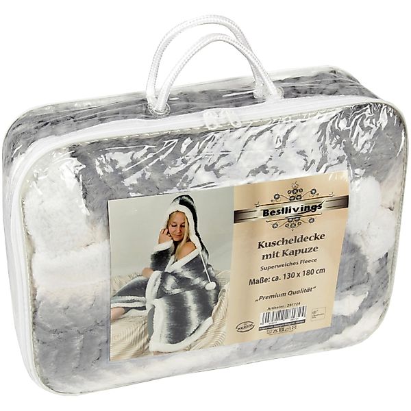 Wohndecke Flanelldecke Sherpaleece, Bestlivings, Kuscheldecke mit Kapuze 13 günstig online kaufen