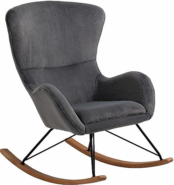 SalesFever Schaukelstuhl, Kunstfell, in Lammfelloptik günstig online kaufen