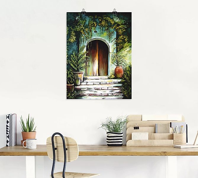 Artland Wandbild "Mediterranes Gartenparadies", Fenster & Türen, (1 St.) günstig online kaufen