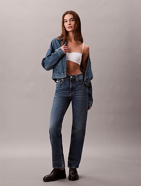 Calvin Klein Jeans Straight-Jeans "HGH RS STRGHT CK ESS" Mit Gürtelschlaufe günstig online kaufen