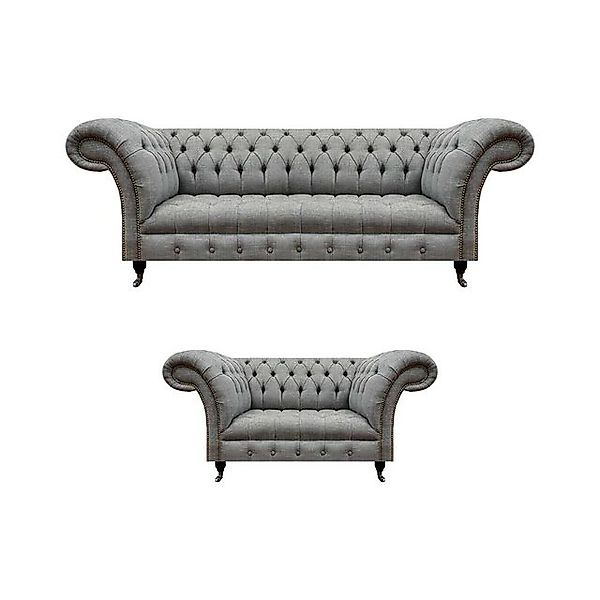 Xlmoebel Sofa Neu Luxuriöser Dreisitzer Sessel und Sofa Set in Grau für das günstig online kaufen