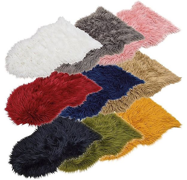 matches21 HOME & HOBBY Fellteppich Großes langflor Deko-Fell als rosa Fell- günstig online kaufen