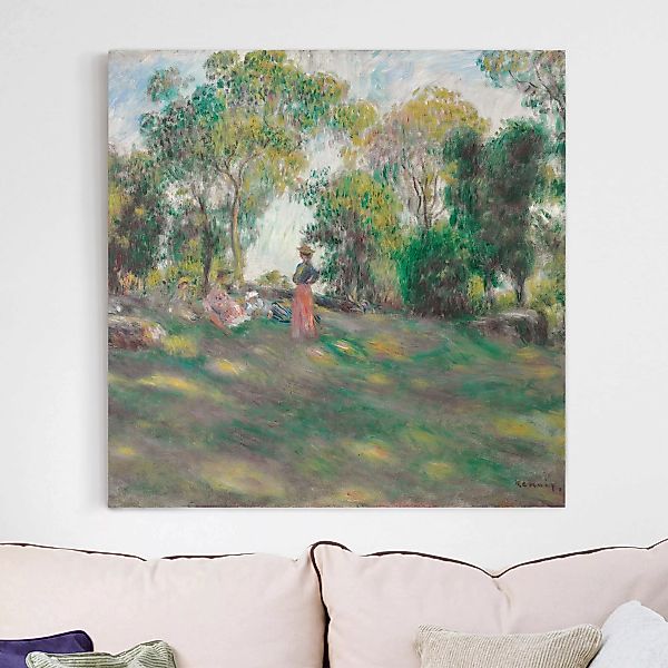 Leinwandbild Kunstdruck - Quadrat Auguste Renoir - Landschaft mit Figuren günstig online kaufen