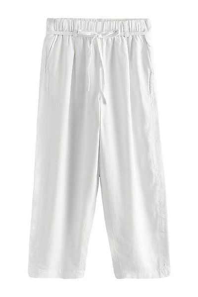 Next Leinenhose Hose mit Barrel-Bein und Bindegürtel aus Leinenmix (1-tlg) günstig online kaufen