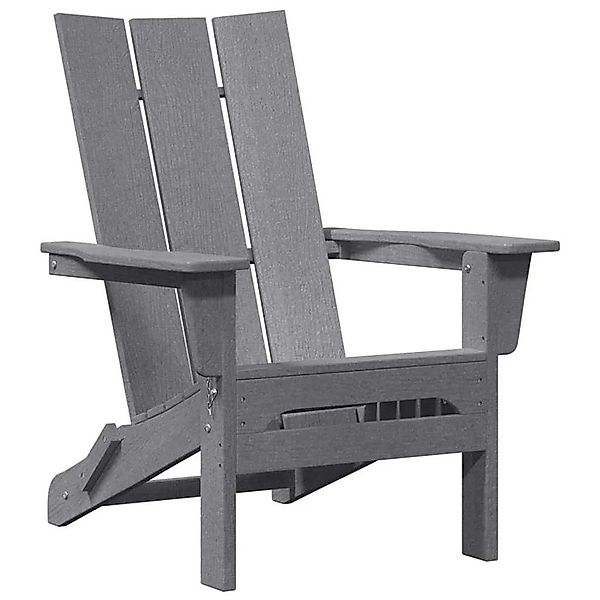 vidaXL Klappbarer Adirondack-Stuhl Hellgrau 80,5 x 74,5 x 92 cm HDPE 420066 günstig online kaufen