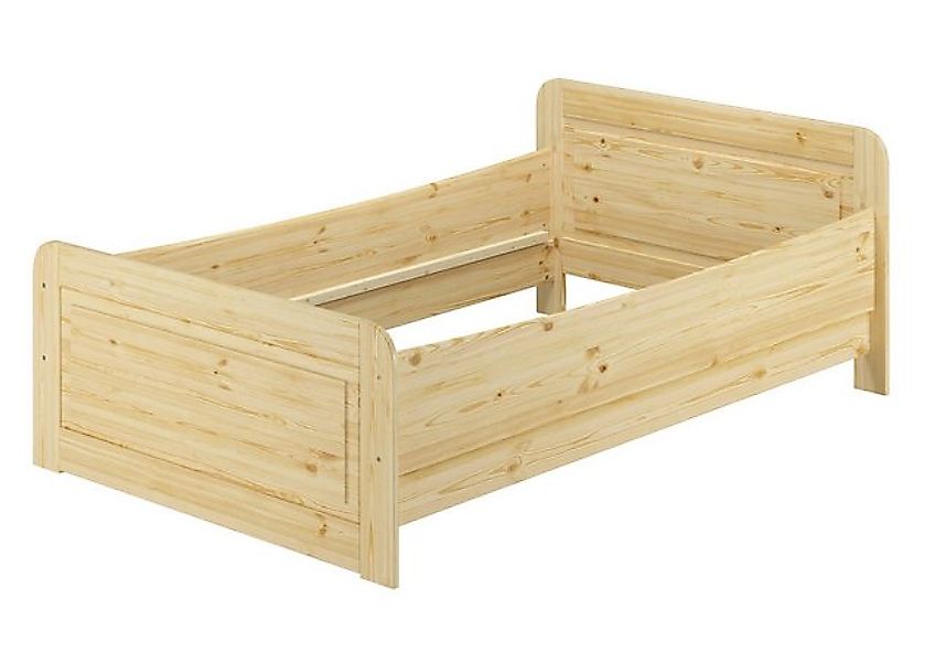 ERST-HOLZ Einzelbett Extra hohes Bett 120 x 220 Überlänge Kiefer Massiv ohn günstig online kaufen
