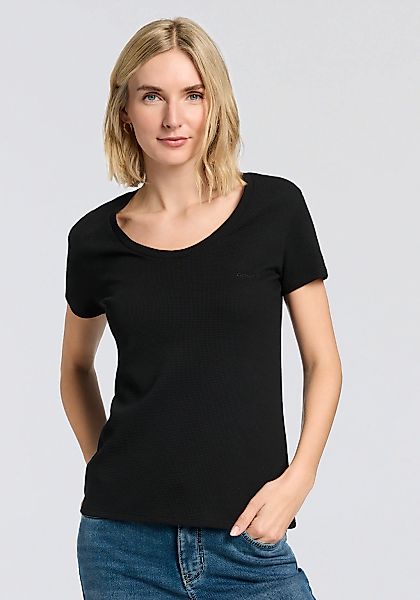 BOSS T-Shirt, Rundhalsausschnitt, Waffelstruktur günstig online kaufen