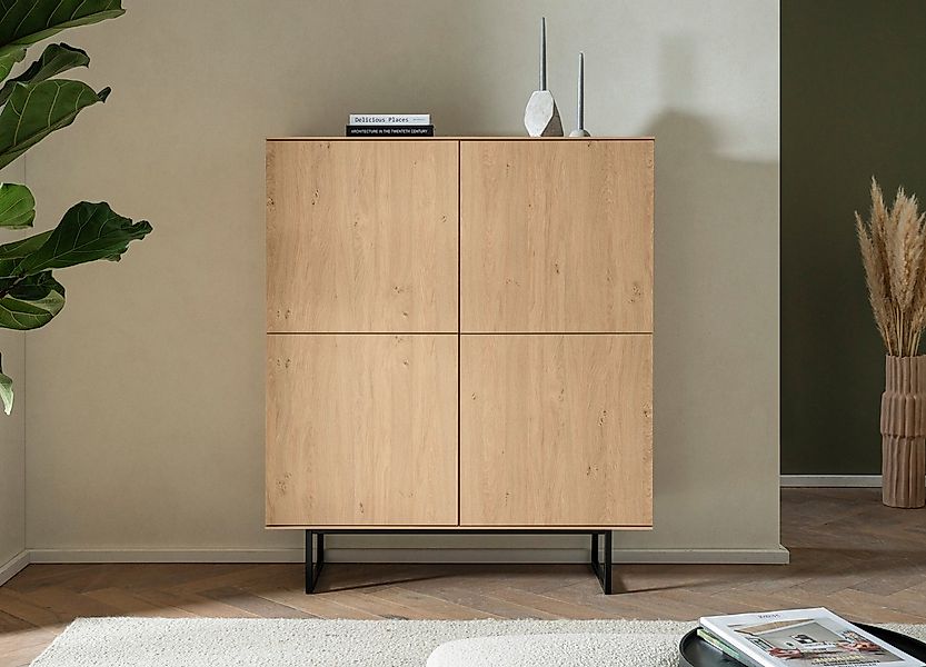 Home affaire Highboard Lund, moderner Schrank, Kommode mit Kufengestell, au günstig online kaufen