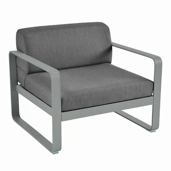 Gepolsterter Sessel Bellevie Lounge metall textil grau / Stoff flanellgrau günstig online kaufen