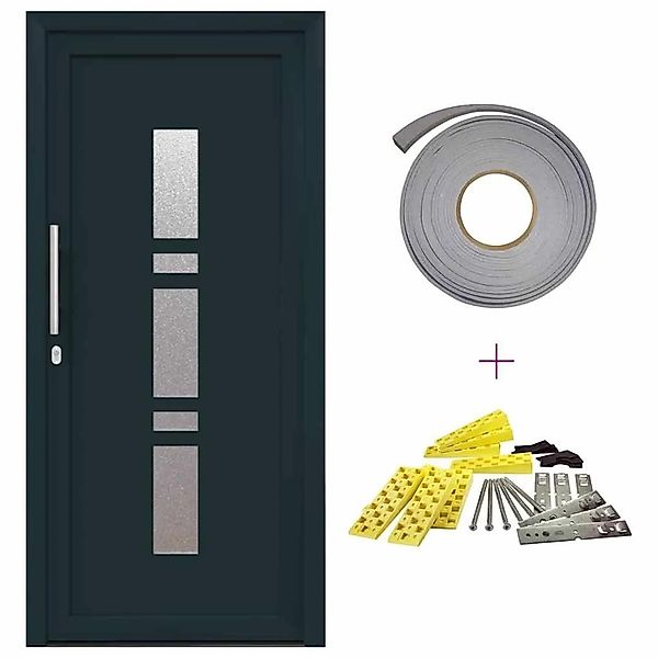 vidaXL Haustür Anthrazit PVC 3385777 günstig online kaufen