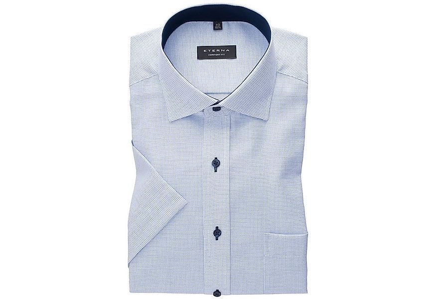 Eterna Kurzarmhemd Eterna Kurzarmhemd XXL bügelfrei Struktur hellblau günstig online kaufen