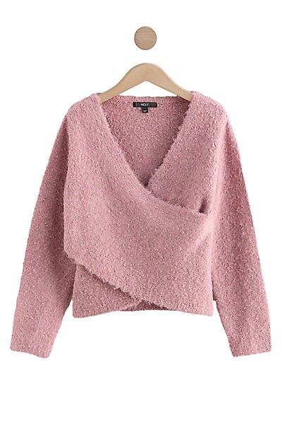Next Wickelpullover Bouclé-Wickelpullover mit Wollanteil (1-tlg) günstig online kaufen