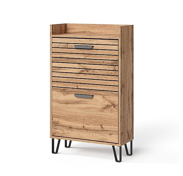 Vicco Schuhkipper Amber, Eiche Wotan, 59.8 x 100 cm mit 2 Fächern günstig online kaufen