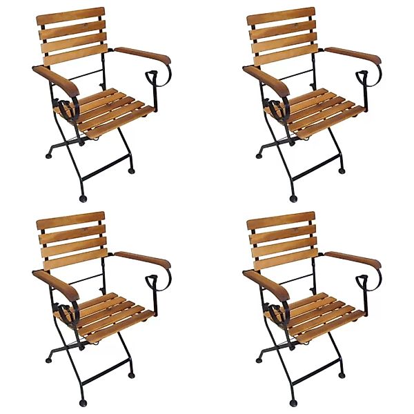 Vidaxl Klappbare Gartenstühle 4 Stk. Stahl Und Massivholz Akazie günstig online kaufen