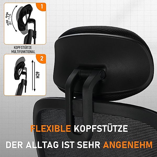 Milacyee Bürostuhl Ergonomisch,Chefsessel Wippfunktion abschließbar Stuhl,B günstig online kaufen