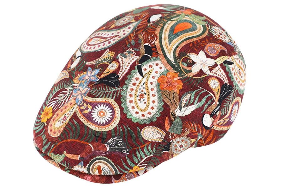 Fiebig Schiebermütze Bunte Sommer-Flatcap in Paisley-Print günstig online kaufen