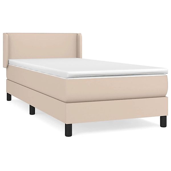 vidaXL Boxspringbett mit Matratze Cappuccino-Braun 100x200cm Kunstleder 313 günstig online kaufen