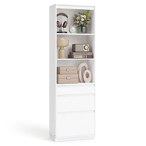VASAGLE Bücherregal, Hochschrank, 3 Schubladen, verstellbare günstig online kaufen