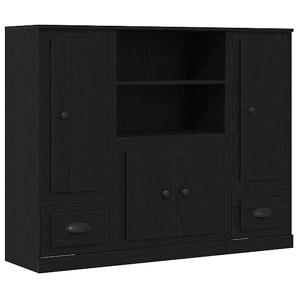 vidaXL Highboard Schwarz Eichen-Optik 132 x 35,5 x 103,5 cm 3333078 günstig online kaufen