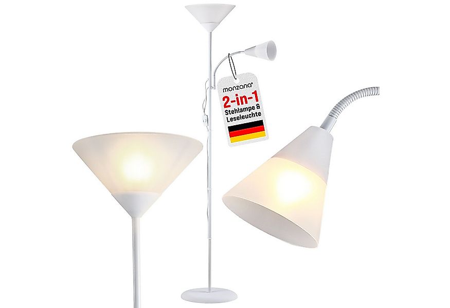 monzana Stehlampe Alissa, Stehlampe 175 cm Weiß Verstellbar Stehleuchte Dec günstig online kaufen