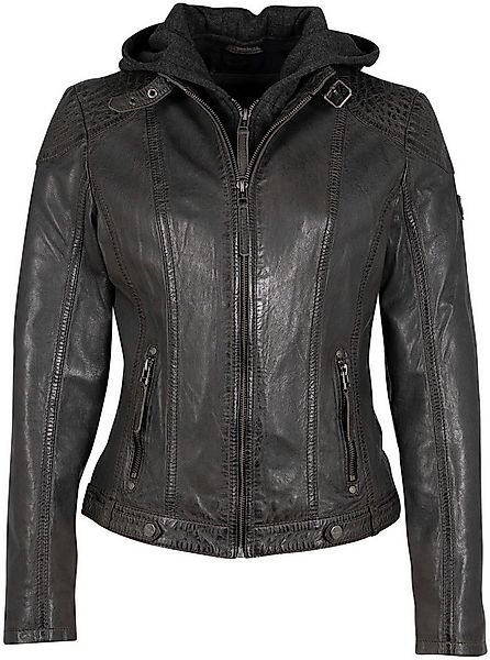 Mauritius Lederjacke Cacey LEGV mti Kapuze, Reißverschluss, Ziersteppung günstig online kaufen