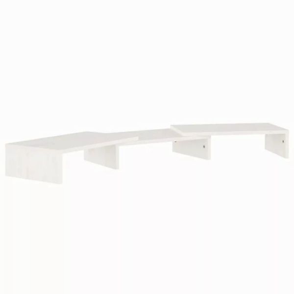 vidaXL TV-Schrank Monitorständer Weiß 80x24x10,5 cm Massivholz Kiefer Displ günstig online kaufen