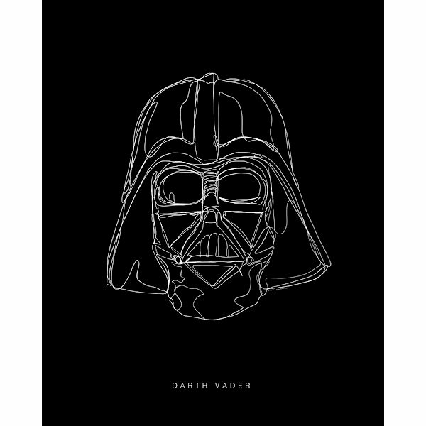 Disney Poster Star Wars Vader Schwarz-Weiß 40 x 50 cm 611664 günstig online kaufen