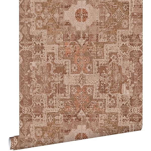 ESTAhome Tapete Orientalisches Kelim-Patchwork Graubraun 50 X 900 Cm - 1313 günstig online kaufen