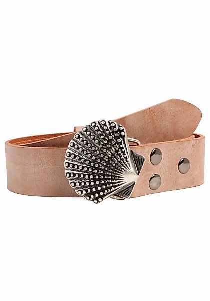 Rettungsring Gürtel Ledergürtel mit austauschbarer Schließe "Muschel Nieten günstig online kaufen