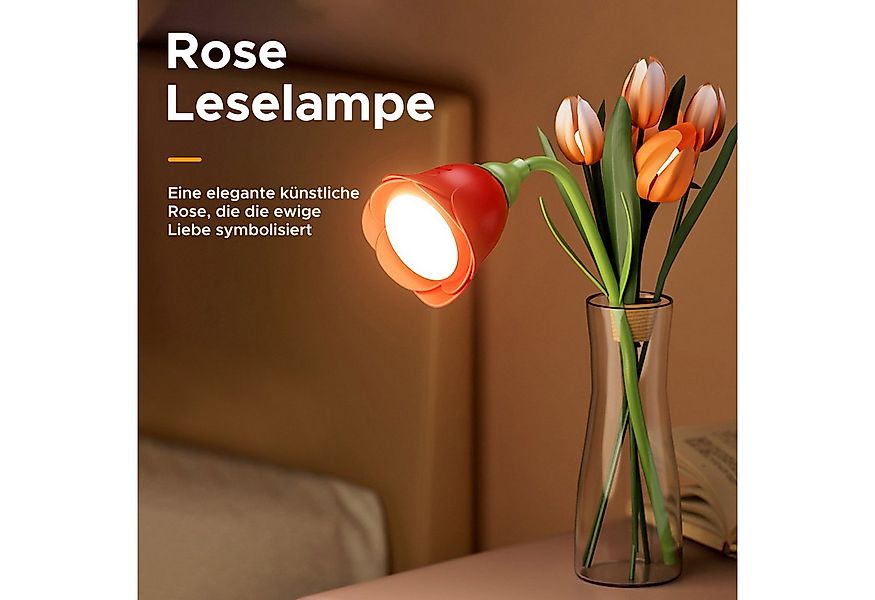 Refttenw LED Schreibtischlampe 360° verstellbar Blumen-Nachtlicht,USB-aufla günstig online kaufen