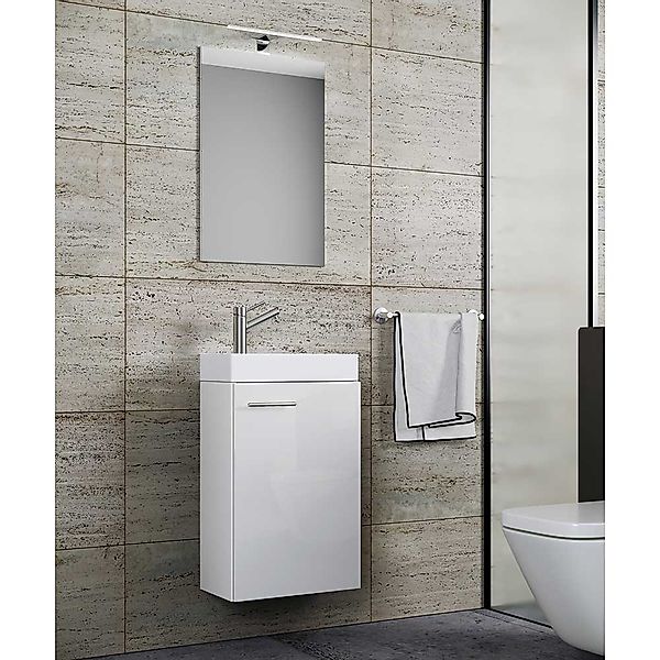 Bad Set Gäste WC weiss für die Wandmontage 41 cm breit (zweiteilig) günstig online kaufen