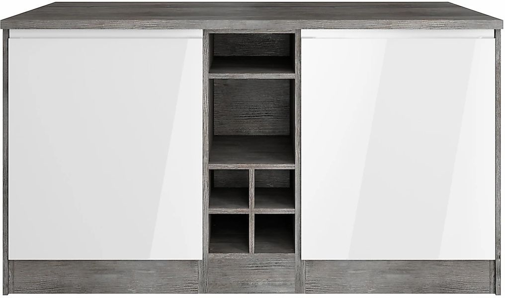 KOCHSTATION Kücheninsel "KS-Virginia" Breite 153 cm, MDF-Fronten, Flaschenr günstig online kaufen