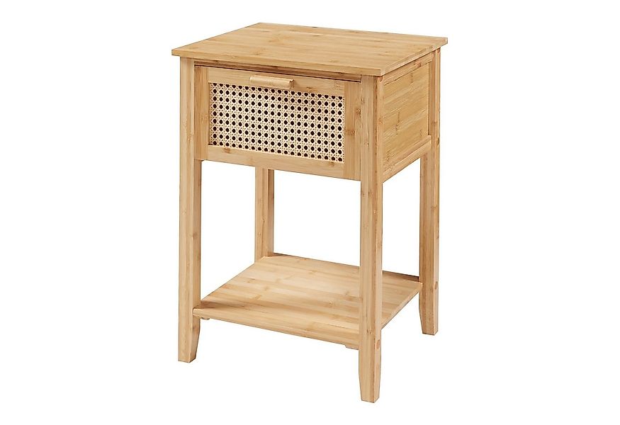 en.casa Nachttisch, Nachtschrank »Leirfjord« 60x40x35 cm Bambus Natur günstig online kaufen