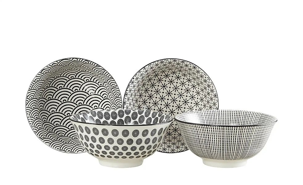 KHG Bowls 4er Set Vario ¦ schwarz ¦ Porzellan ¦ Maße (cm): H: 7,5  Ø: 16 Ge günstig online kaufen