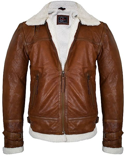 MDM Lederjacke Herren Fell Lederjacke Fliegerjacke in Lammleder Innen Gefüt günstig online kaufen