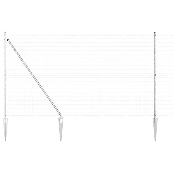 vidaXL Zaun mit Pfosten Silber 1,6 x 10 m Stahl 3350731 günstig online kaufen