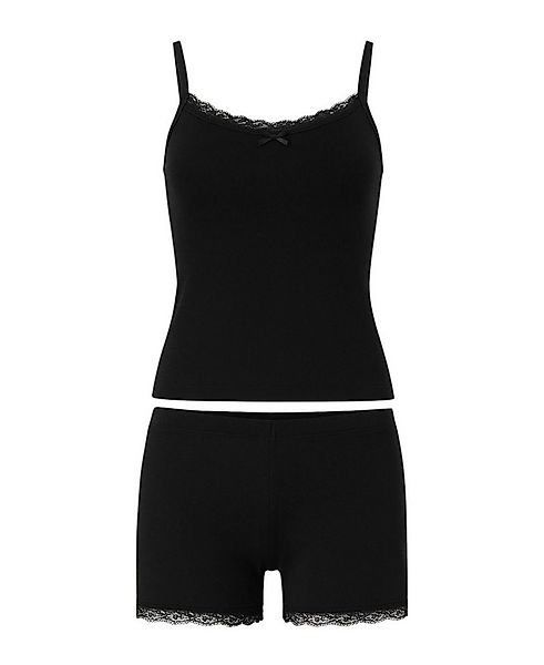 fashionshowcase Pyjama Damen Hausanzug – Schlafanzug mit Shorts & Top, schw günstig online kaufen