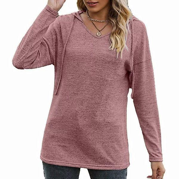 AFAZ New Trading UG Langarmshirt Damen Unterteil Shirt mit Kapuze Langarm V günstig online kaufen