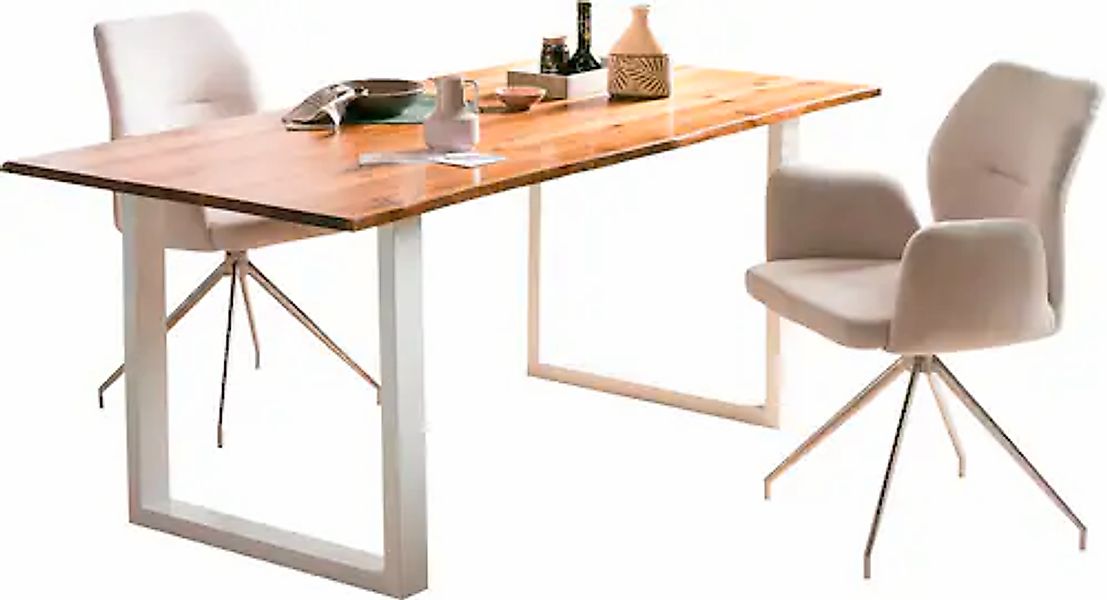 SalesFever Baumkantentisch »Tisch mit Baumkante im Naturlook« Metall triff günstig online kaufen