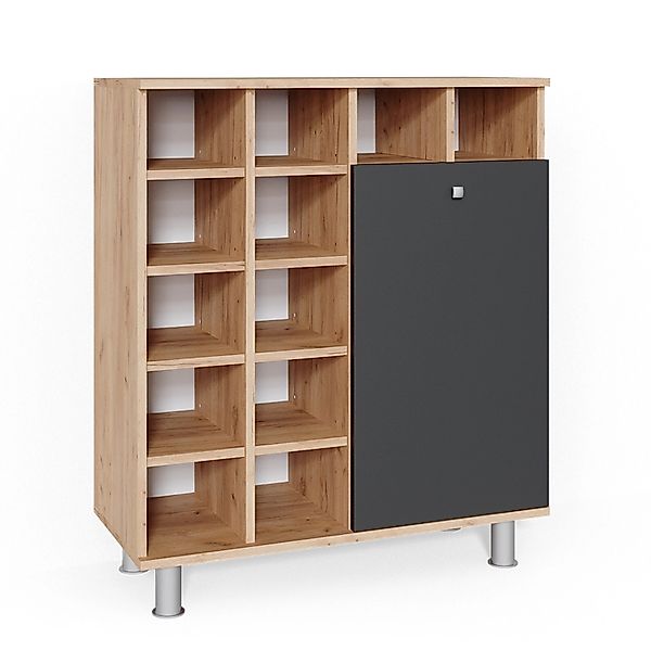 Vicco Badschrank Fynn Anthrazit/Goldkraft Eiche 79 x 92 cm günstig online kaufen