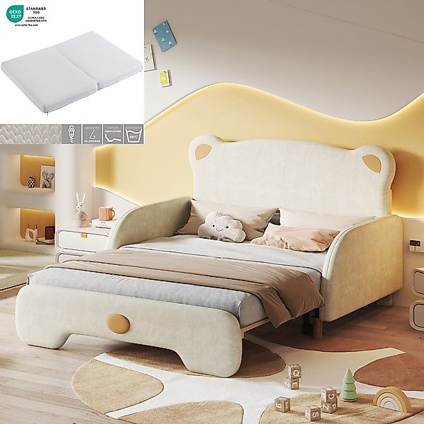 STILVORA Kinderbett 140x200/140x110 Kinderbett mit Ausziehbett günstig online kaufen